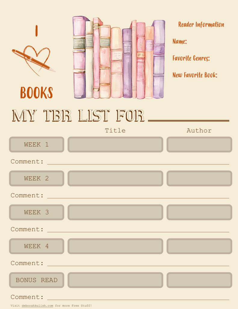 Deborah Kulish Monthly TBR List